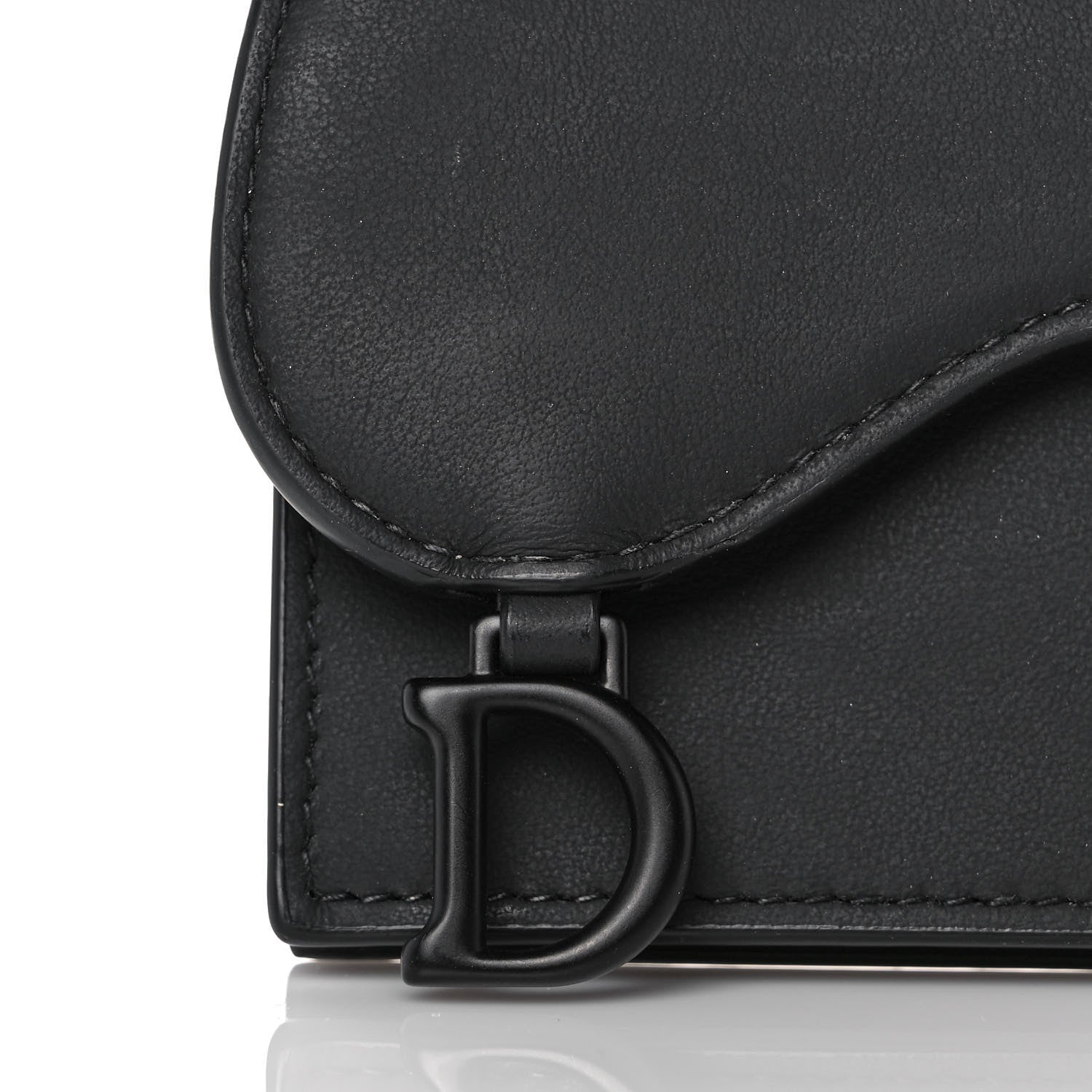 Christian Dior Ultra Matte Calfskin Saddle Card Holder Black 8 of 11