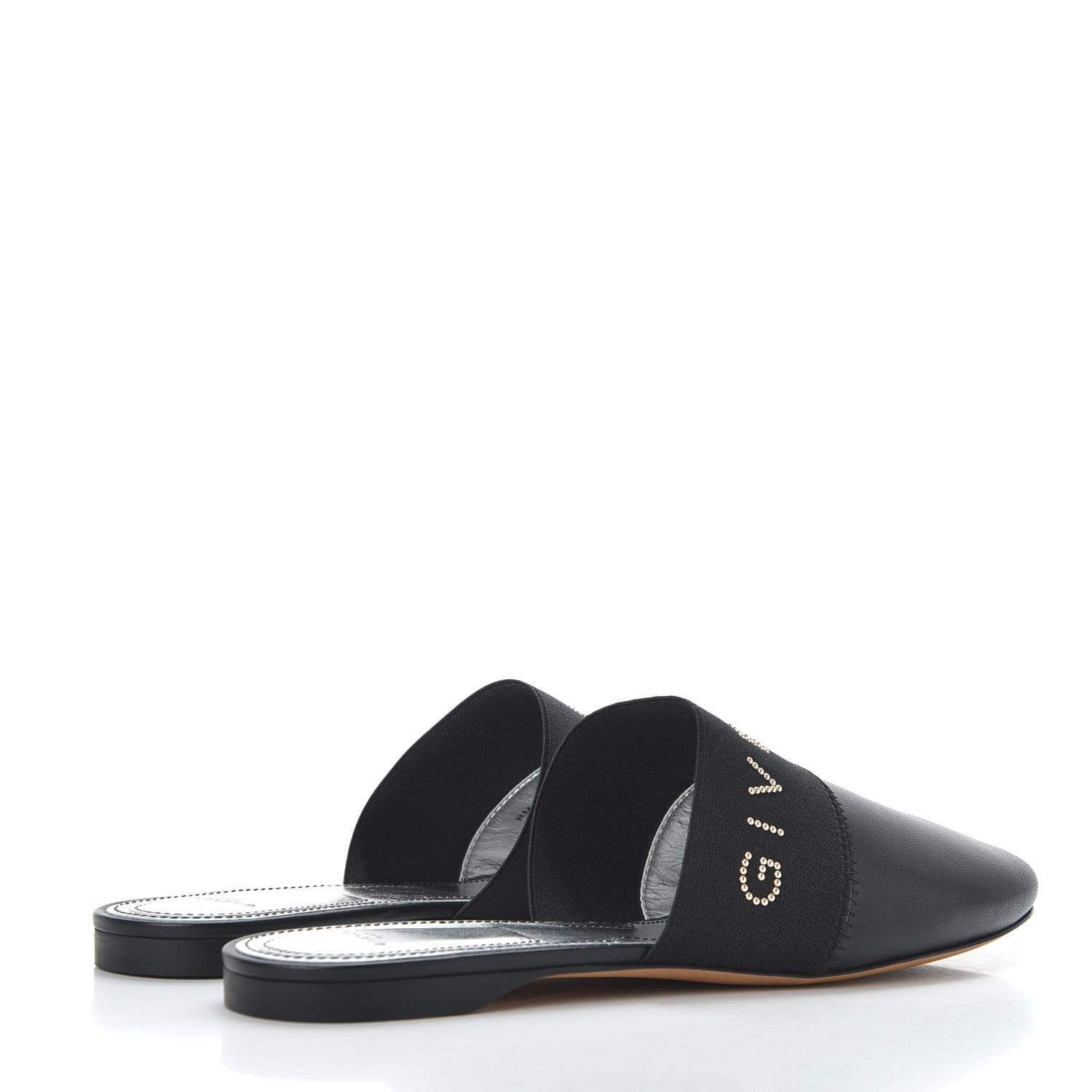 Givenchy Calfskin Crystal Embellished Bedford Logo Mule Slides 39.5 Black 3 of 10