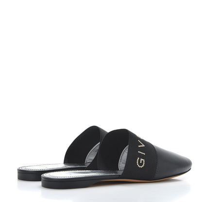Givenchy Calfskin Crystal Embellished Bedford Logo Mule Slides 39.5 Black 3 of 10