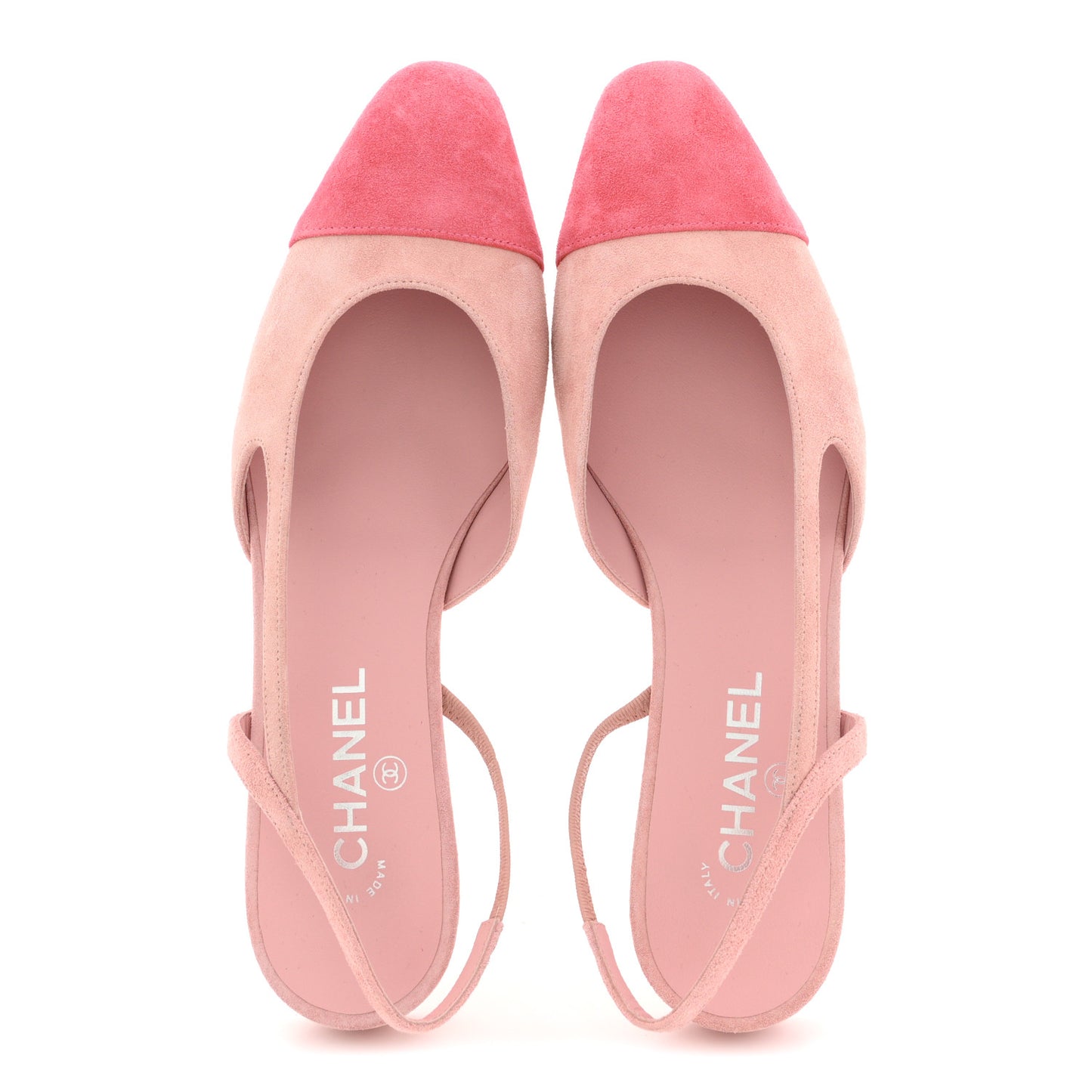 Suede Cap Toe CC Coco Slingback Pumps 41 Light Pink Coral