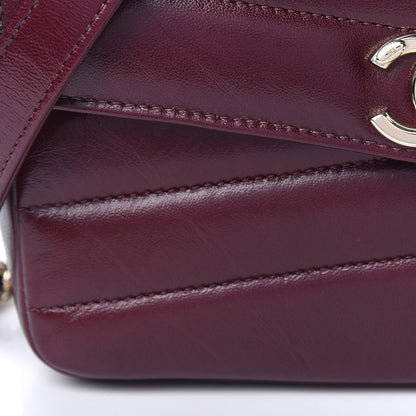 Chanel Shiny Lambskin Quilted Small Chevron Miroir Burgundy 10 of 12