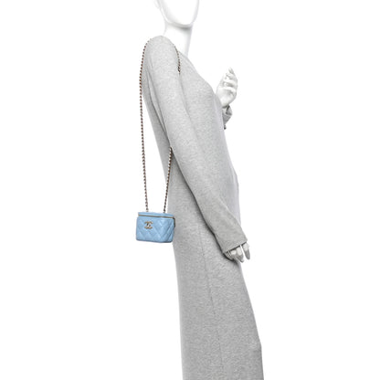 Chanel Lambskin Quilted Enamel Coco Mini Vanity Case With Chain Blue 2 of 11