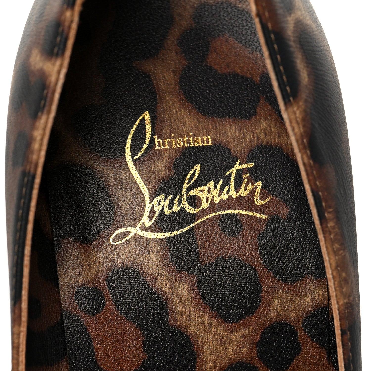 Christian Louboutin Calfskin Leopard Print Kate 100 Pumps 38 Brown 6 of 7