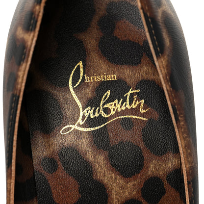 Christian Louboutin Calfskin Leopard Print Kate 100 Pumps 38 Brown 6 of 7
