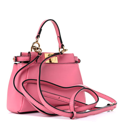 Fendi Shiny Nappa Micro Peekaboo Iconic Satchel Rosa Fluo 4 of 30