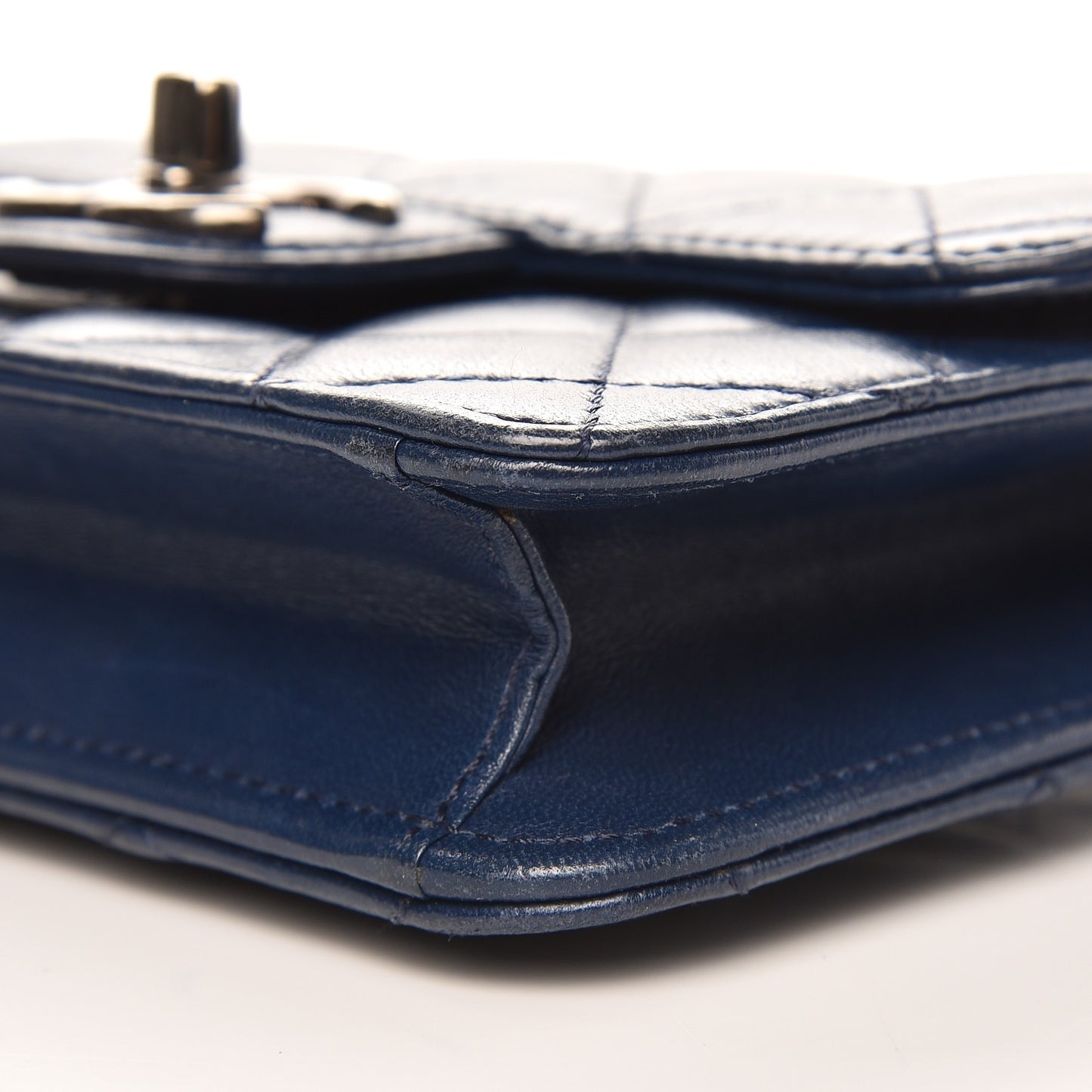Lambskin Quilted Mini Crossing Times Flap Blue