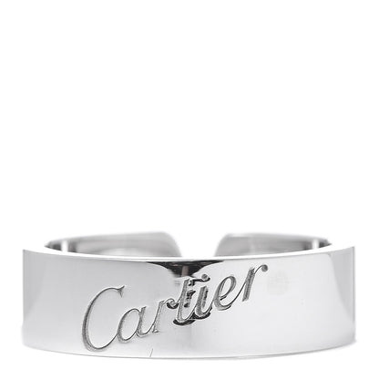 Cartier 18K White Gold Diamond 6mm C De Ring 55 7.25 4 of 5