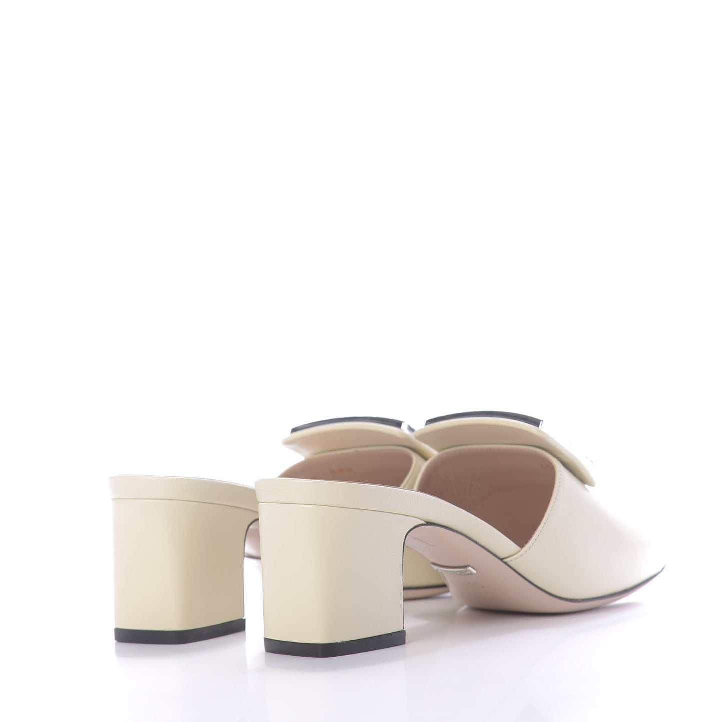 Malaga Kid Crystal Square G Madelyn Mules 38 Vintage White