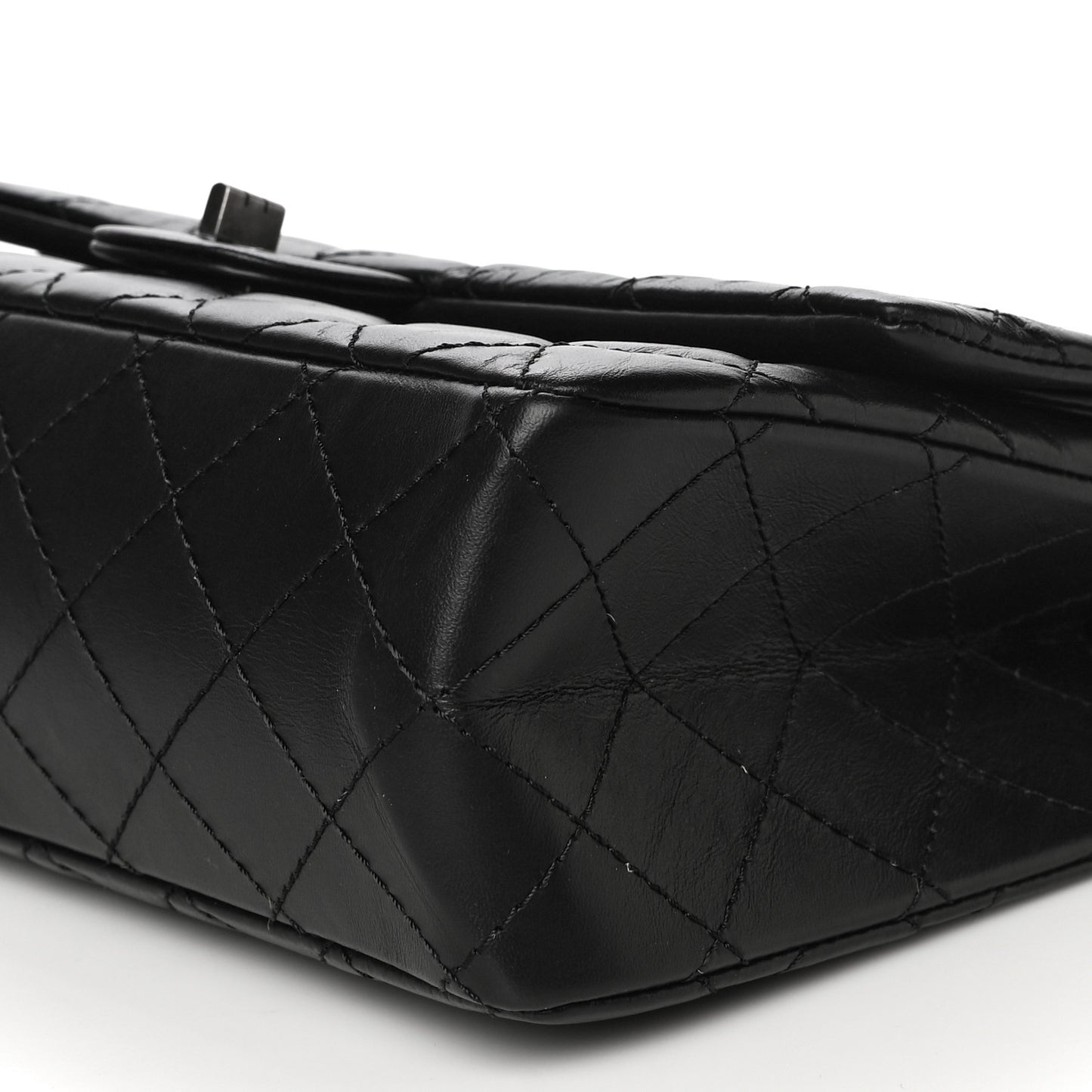 Aged Calfskin Quilted 2.55 Reissue 226 Flap Black