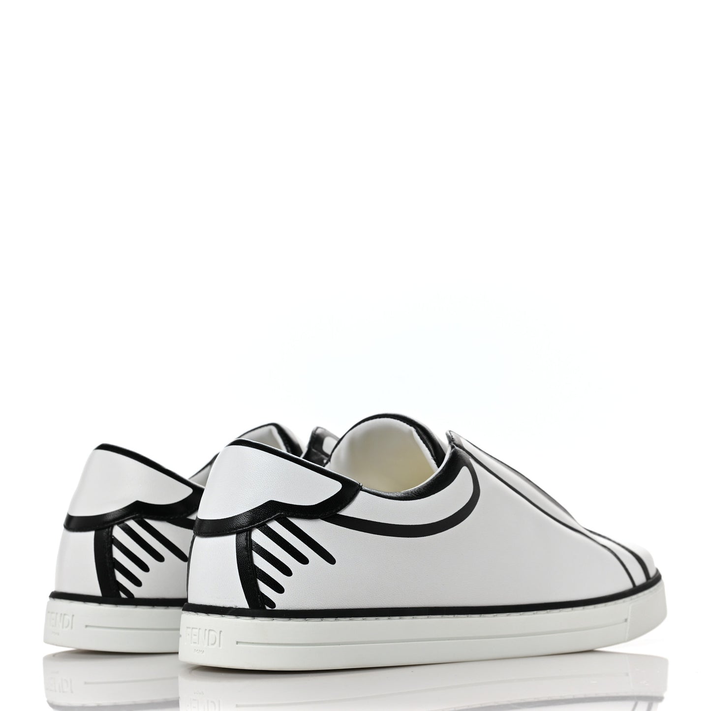 X JOSHUA VIDES Nappa Rockoclick Slip On Sneakers 38.5 Snow White Black