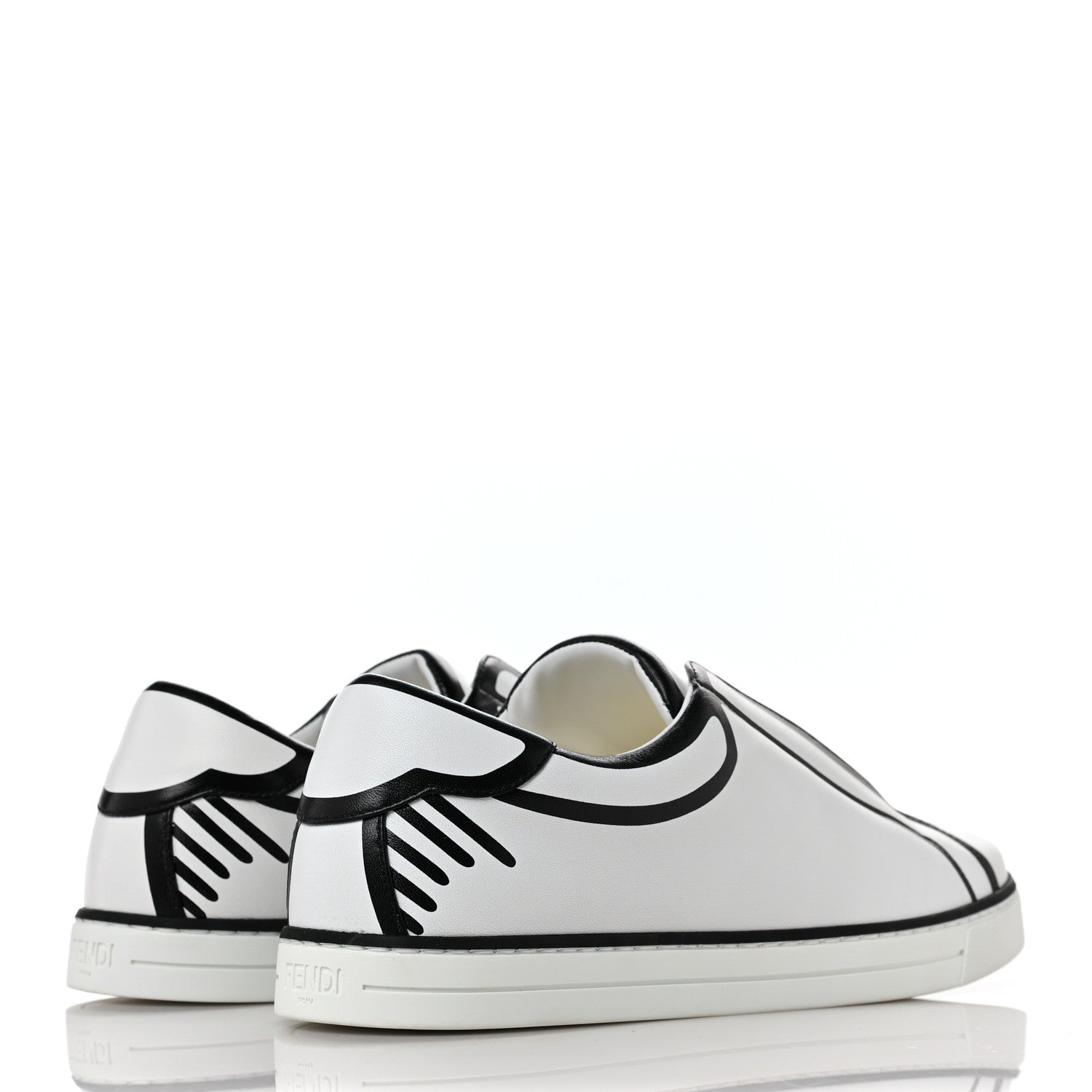 Fendi X JOSHUA VIDES Nappa Rockoclick Slip On Sneakers 38.5 Snow White Black 4 of 9