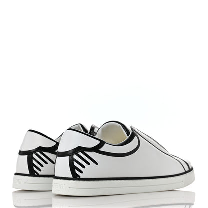 Fendi X JOSHUA VIDES Nappa Rockoclick Slip On Sneakers 38.5 Snow White Black 4 of 9