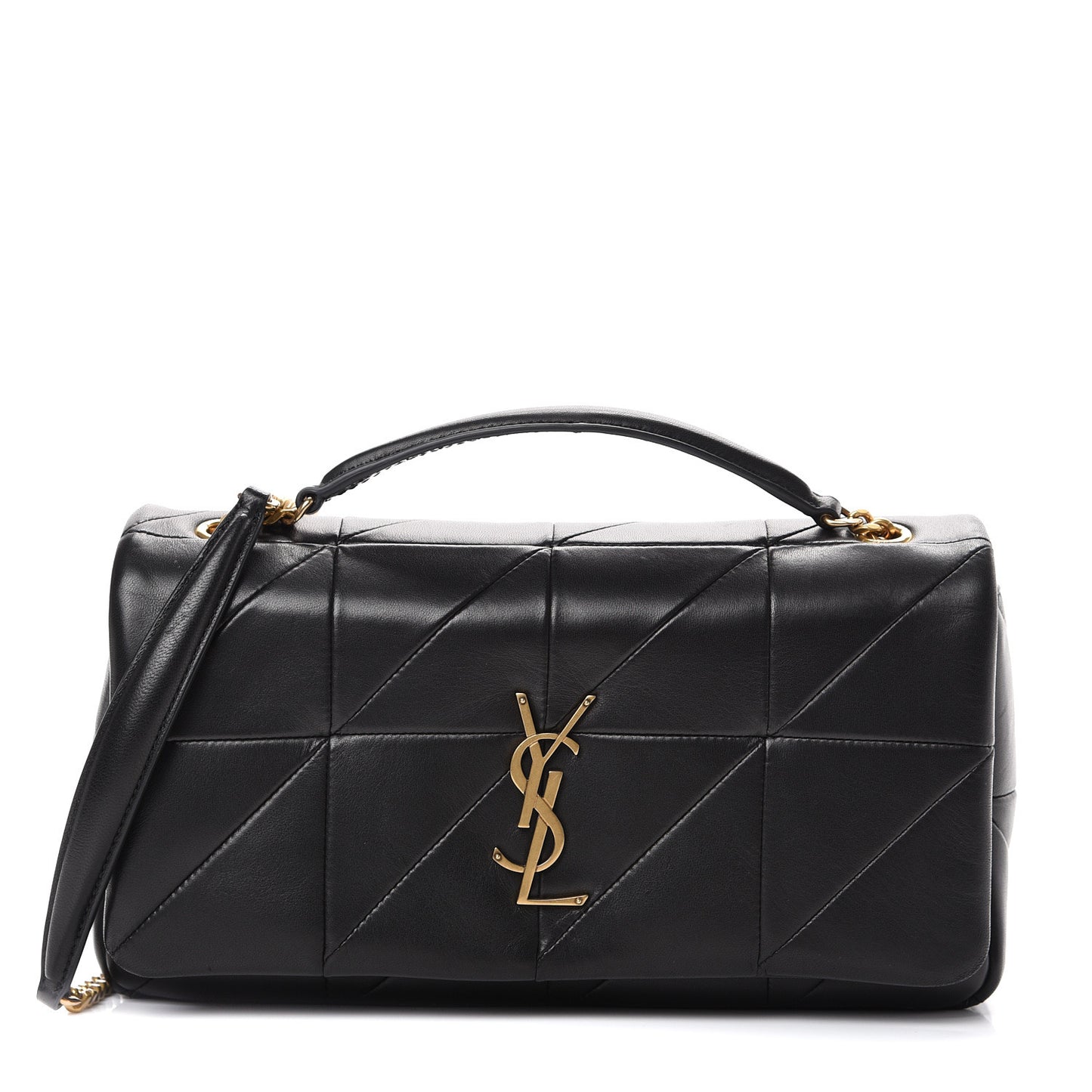Lambskin Patchwork Monogram Medium Jamie Black