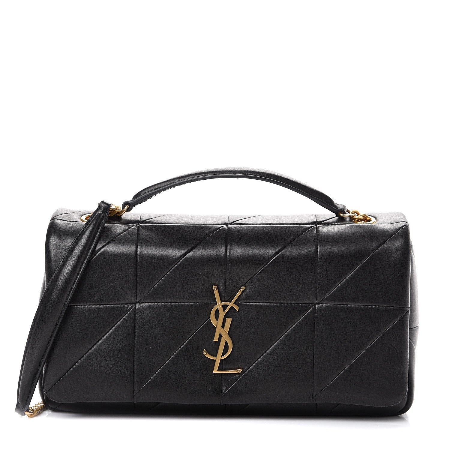 Saint Laurent Lambskin Patchwork Monogram Medium Jamie Black 1 of 11