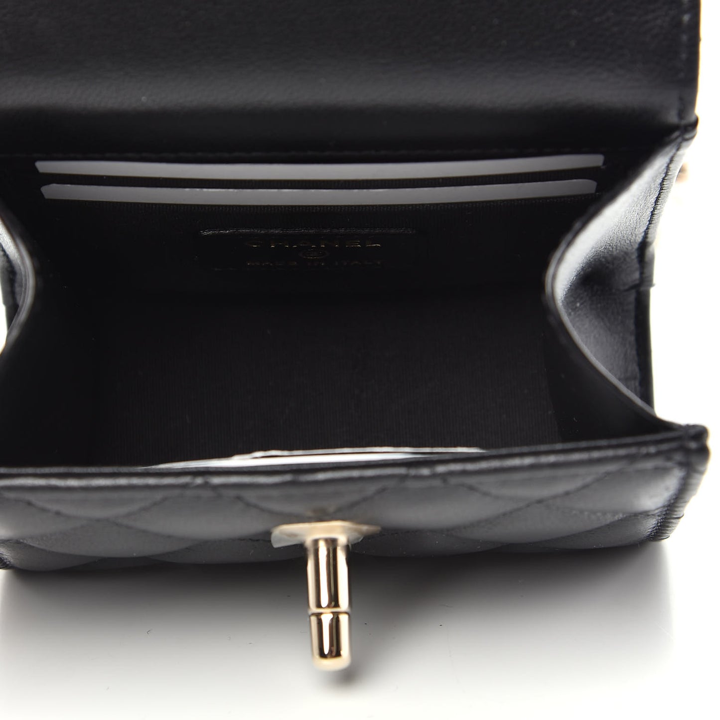 Lambskin Quilted Mini Trendy CC Chain Wallet Black