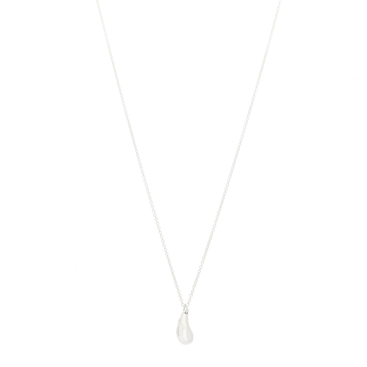 Sterling Silver 12mm Elsa Peretti Teardrop Pendant Necklace
