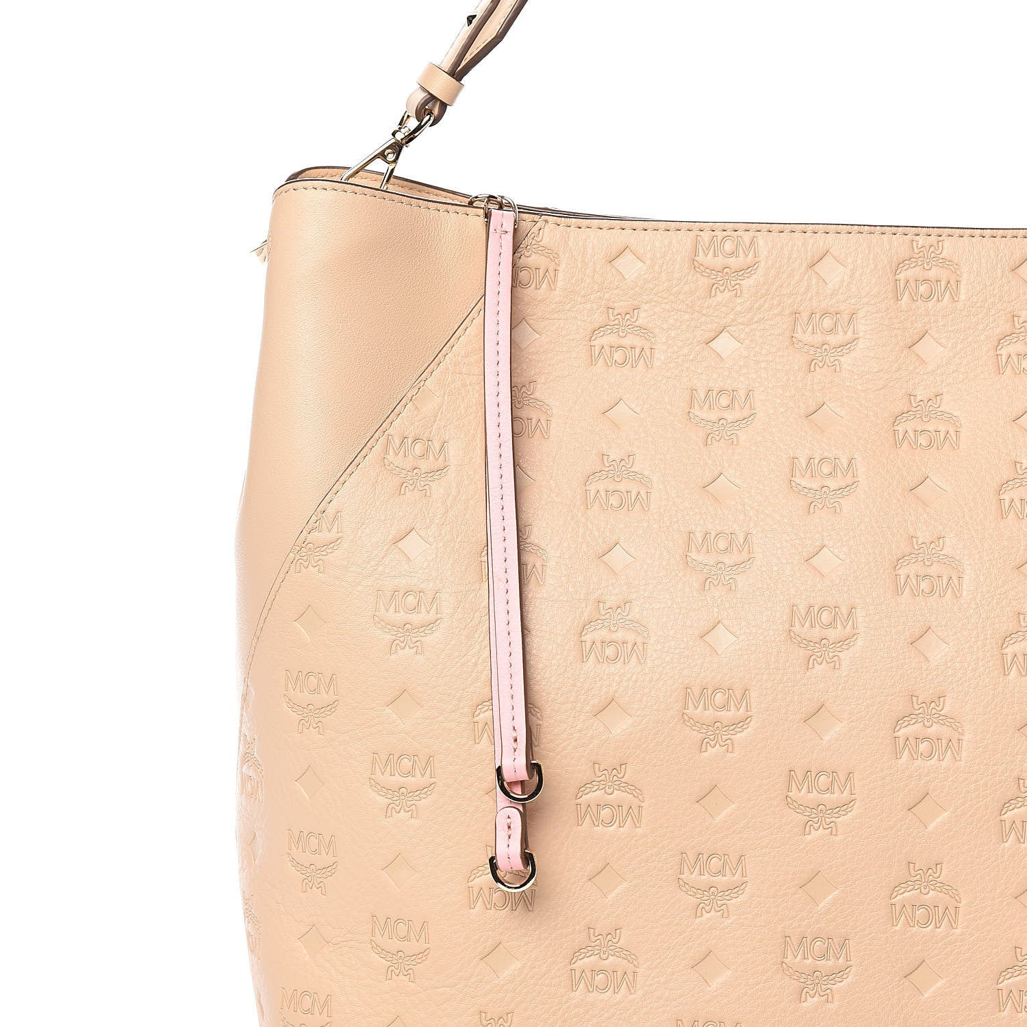 MCM Calfskin Ottomar Monogram Large Klara Hobo New Beige 12 of 12