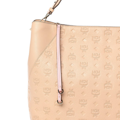 MCM Calfskin Ottomar Monogram Large Klara Hobo New Beige 12 of 12