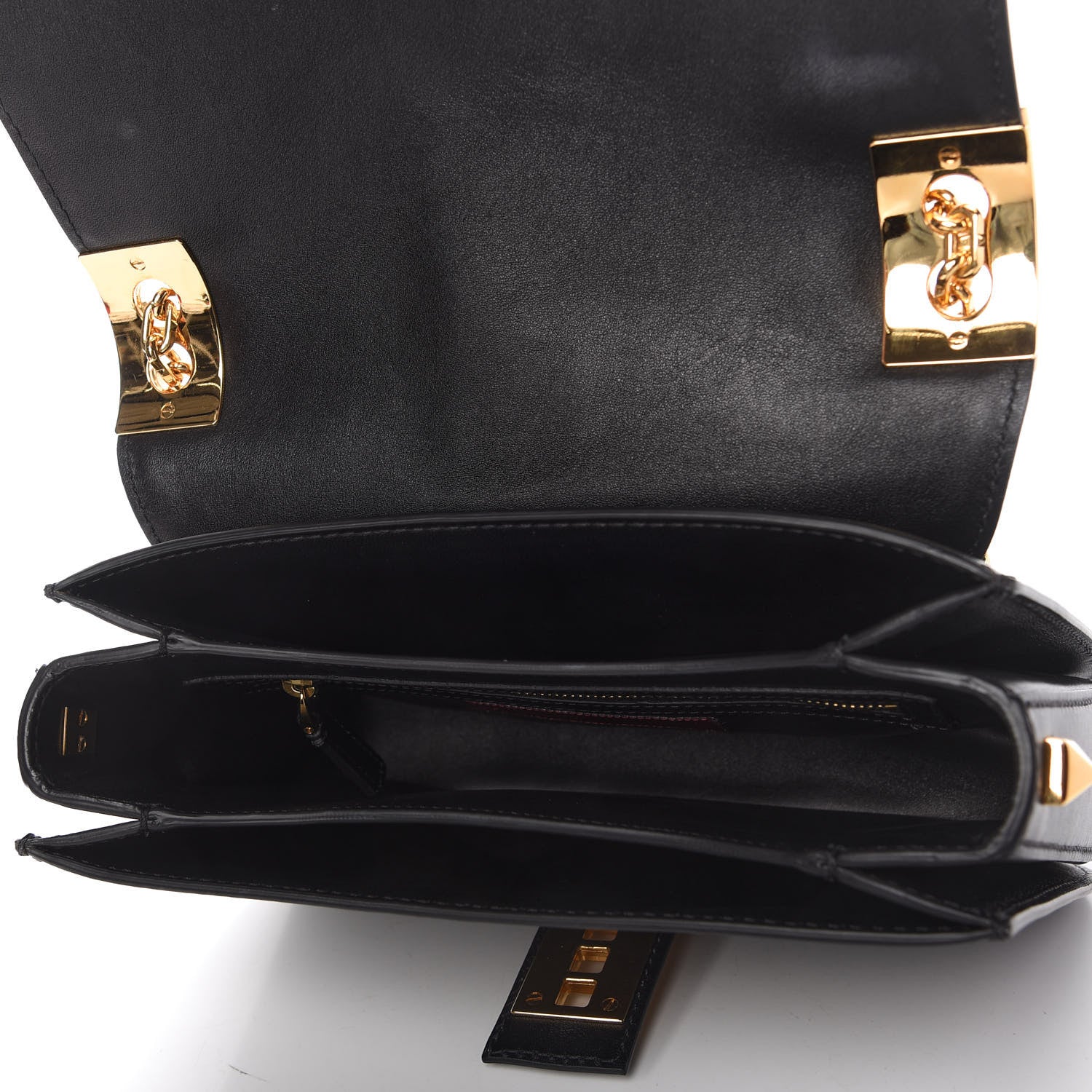Valentino Garavani Grained Calfskin B-Rockstud Flap Black 5 of 10