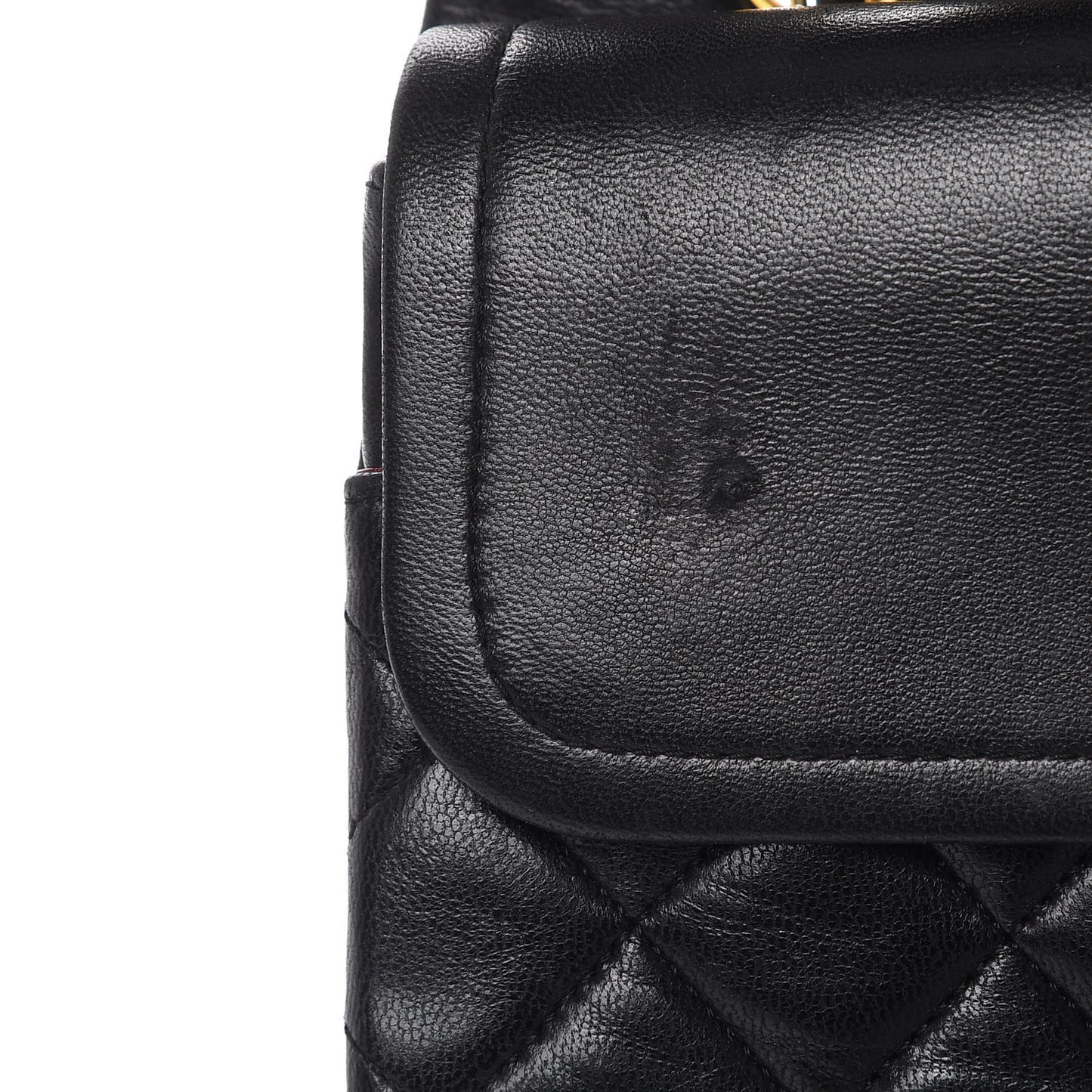 Lambskin Quilted Medium Double Flap Black