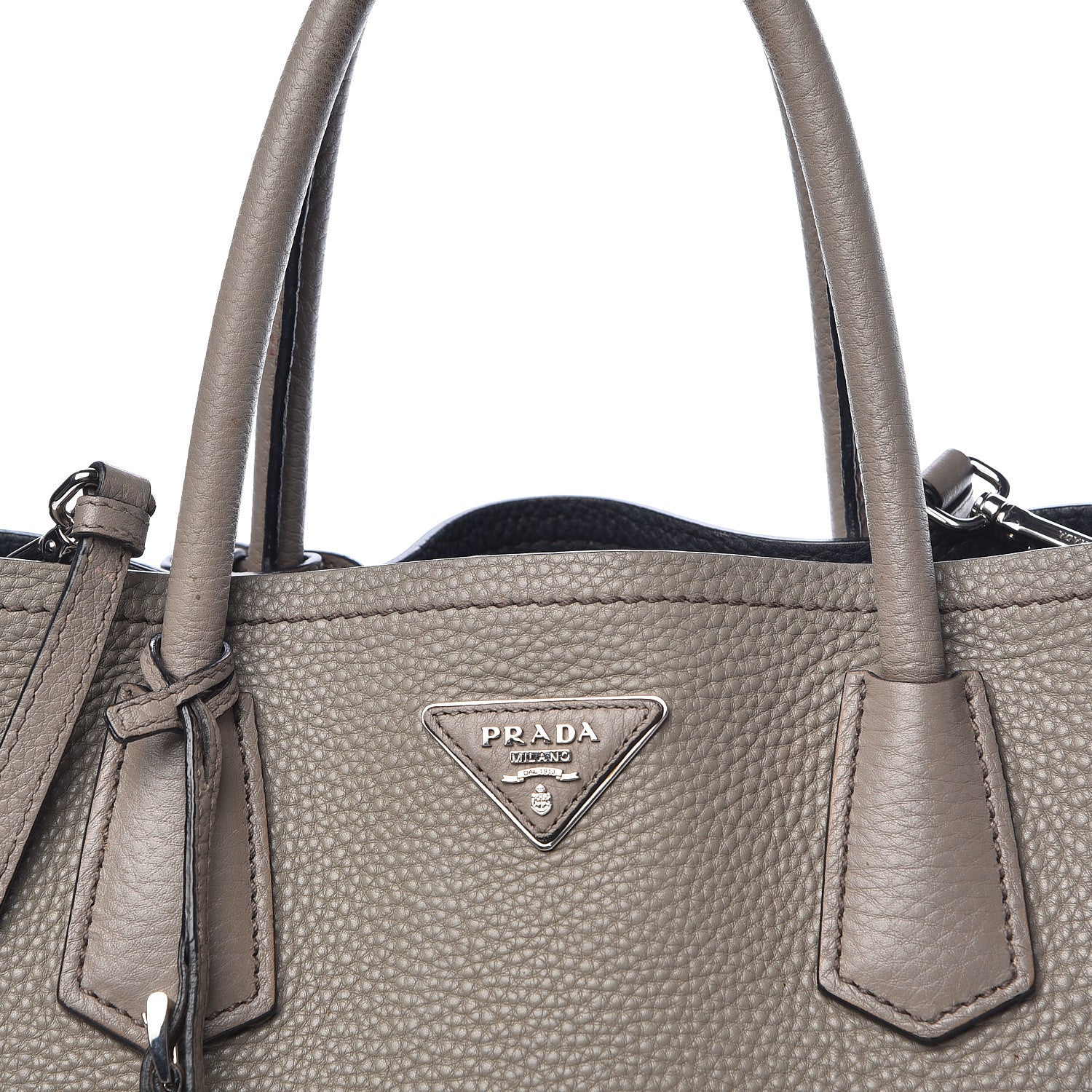 Prada Vitello Daino Small Double Bag Argilla Black 19 of 23