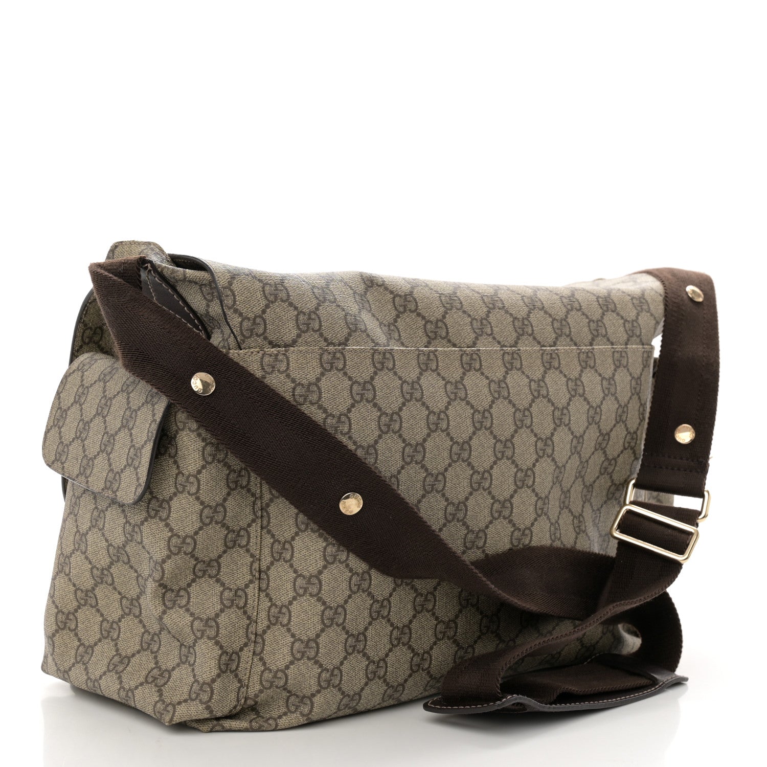 Gucci GG Plus Monogram Messenger Diaper Bag Dark Brown 4 of 12