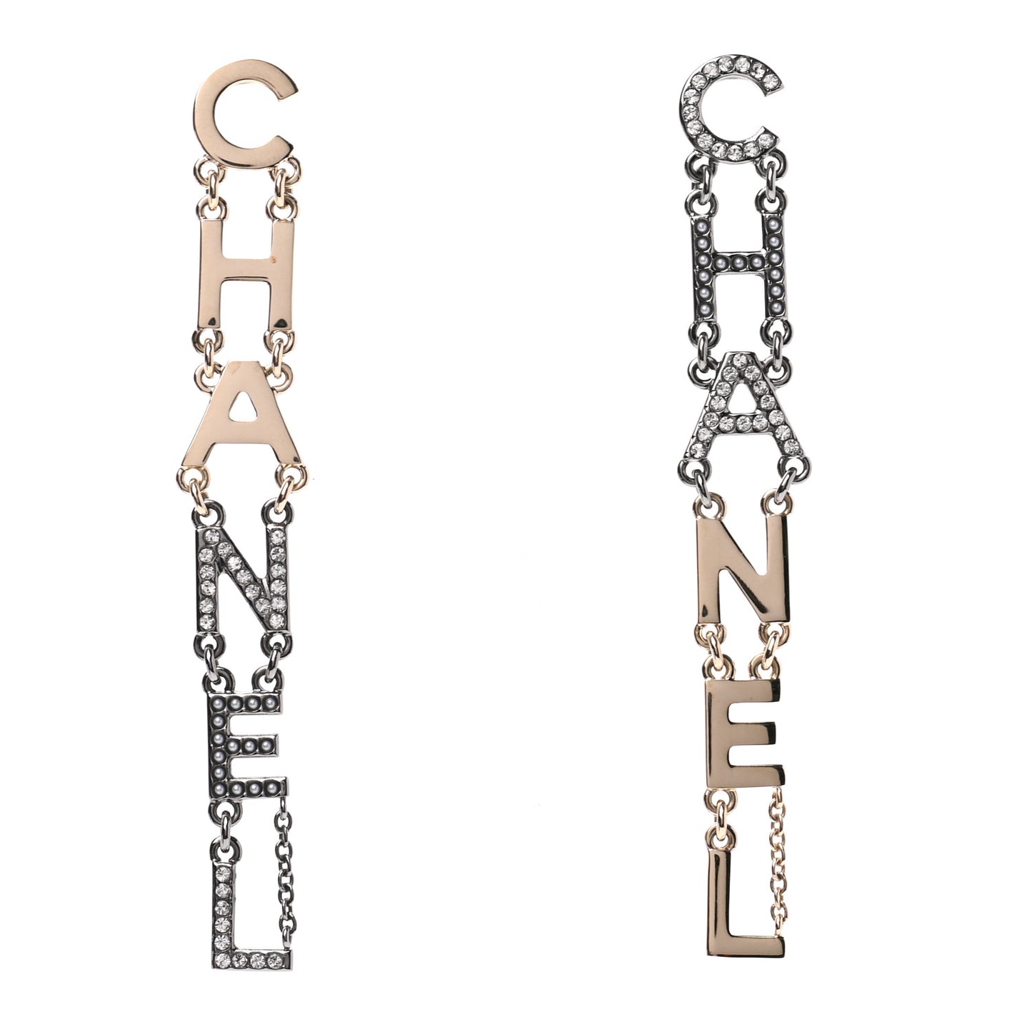Crystal Pearl Chanel Bright Young Things Earrings Gold Ruthenium