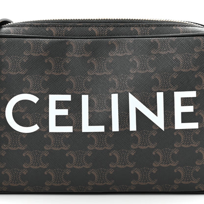 Celine Triomphe Canvas Medium Messenger Bag Black 8 of 10