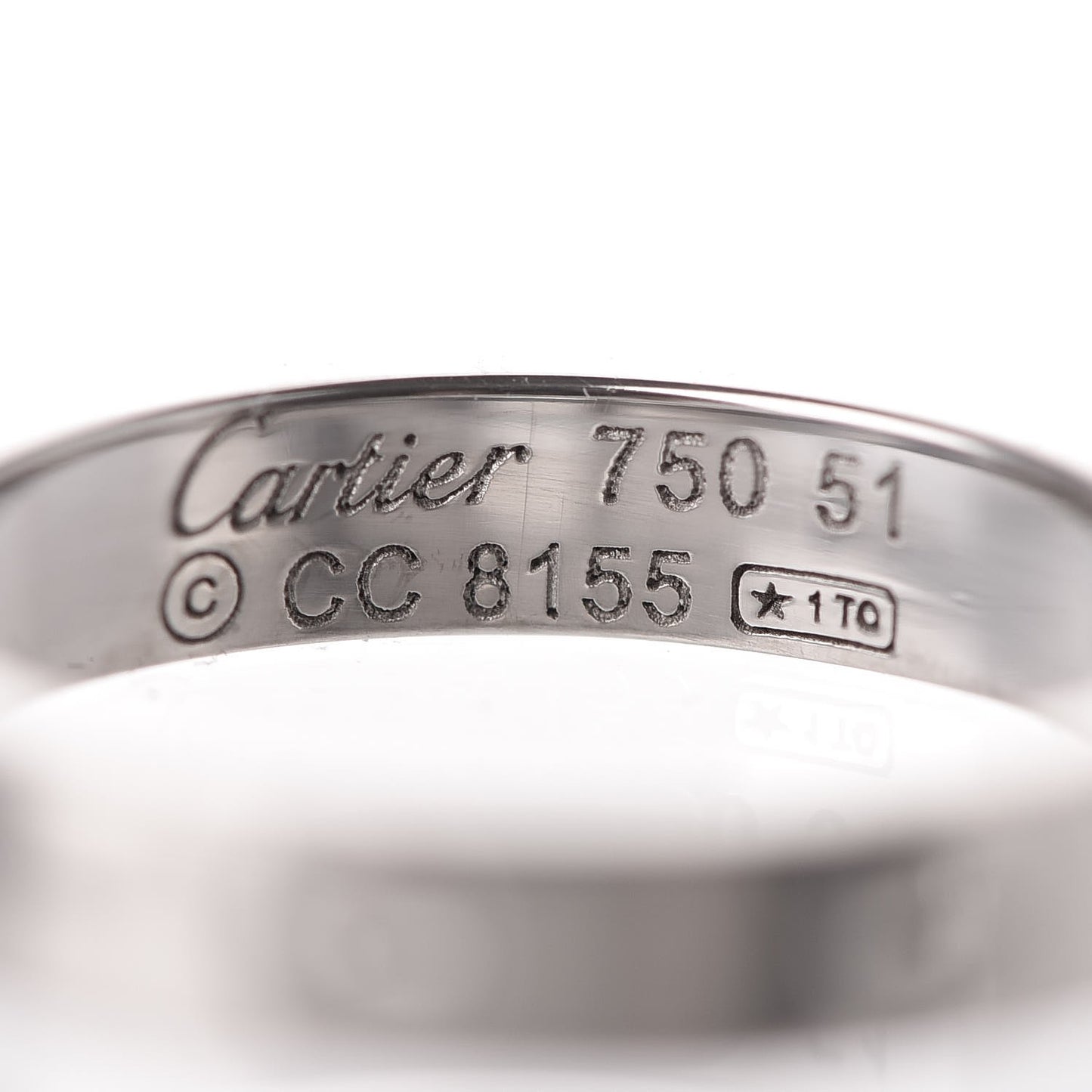 18K White Gold 3.5mm LOVE Wedding Band Ring 51 5.75
