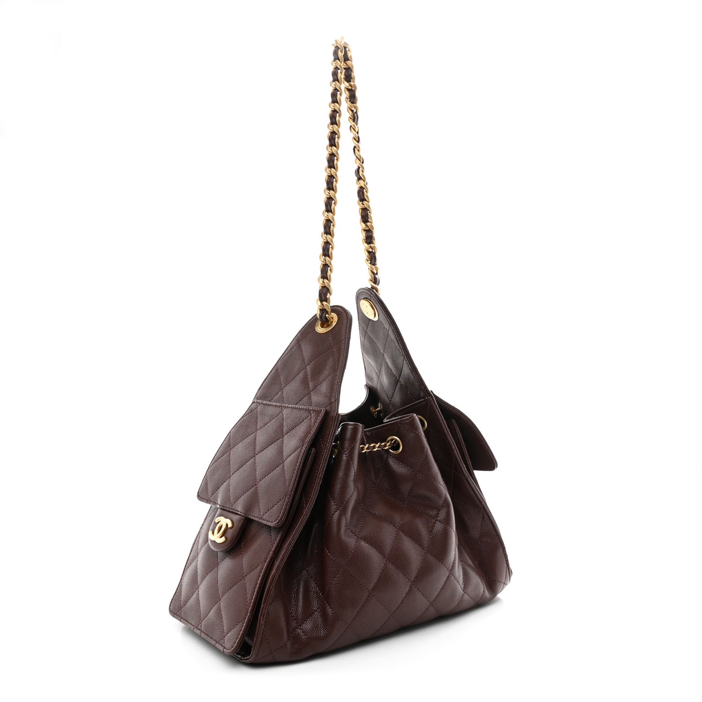 Caviar Quilted Small Chanel 25 Handbag Burgundy