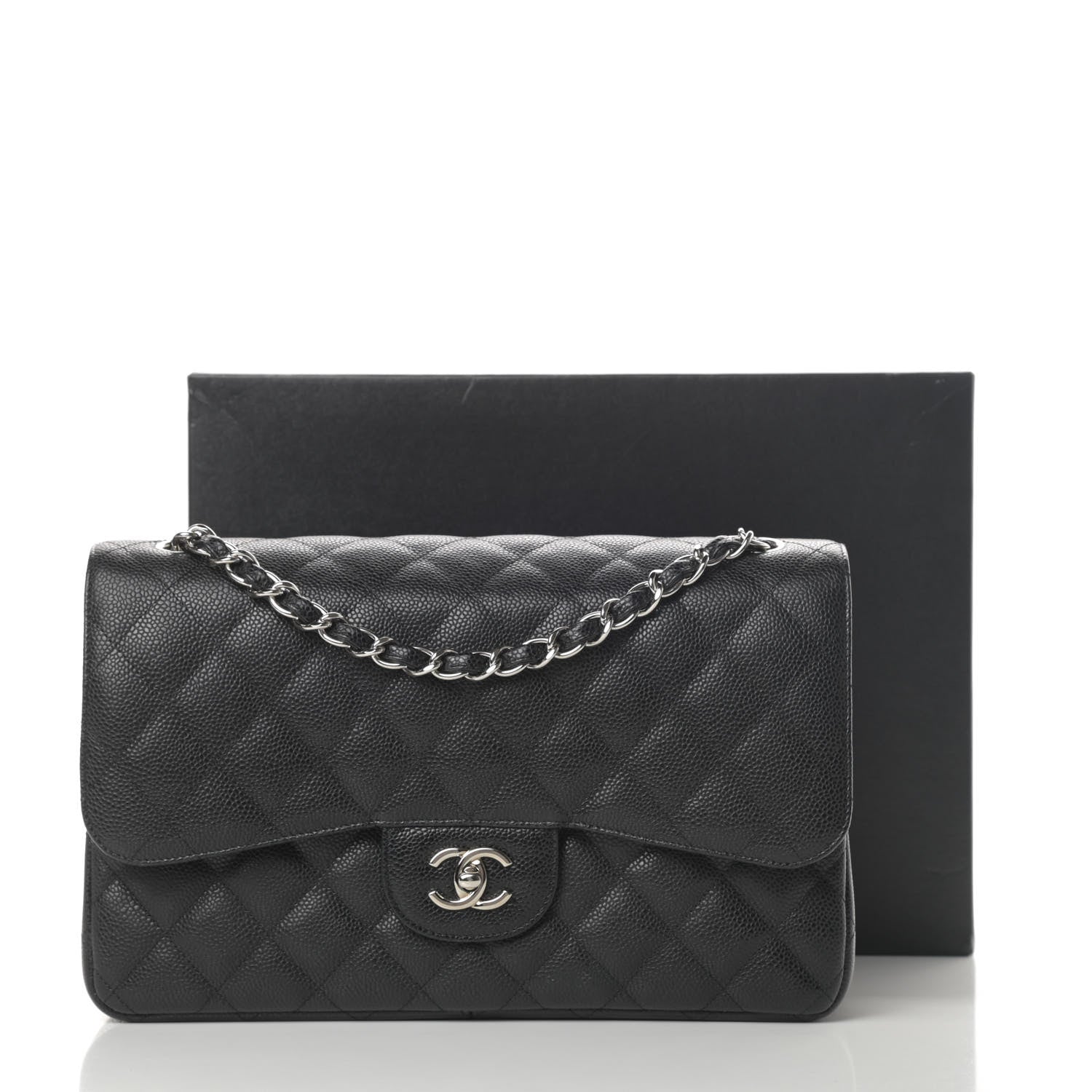 Chanel Caviar Quilted Jumbo Double Flap Black 13 of 13