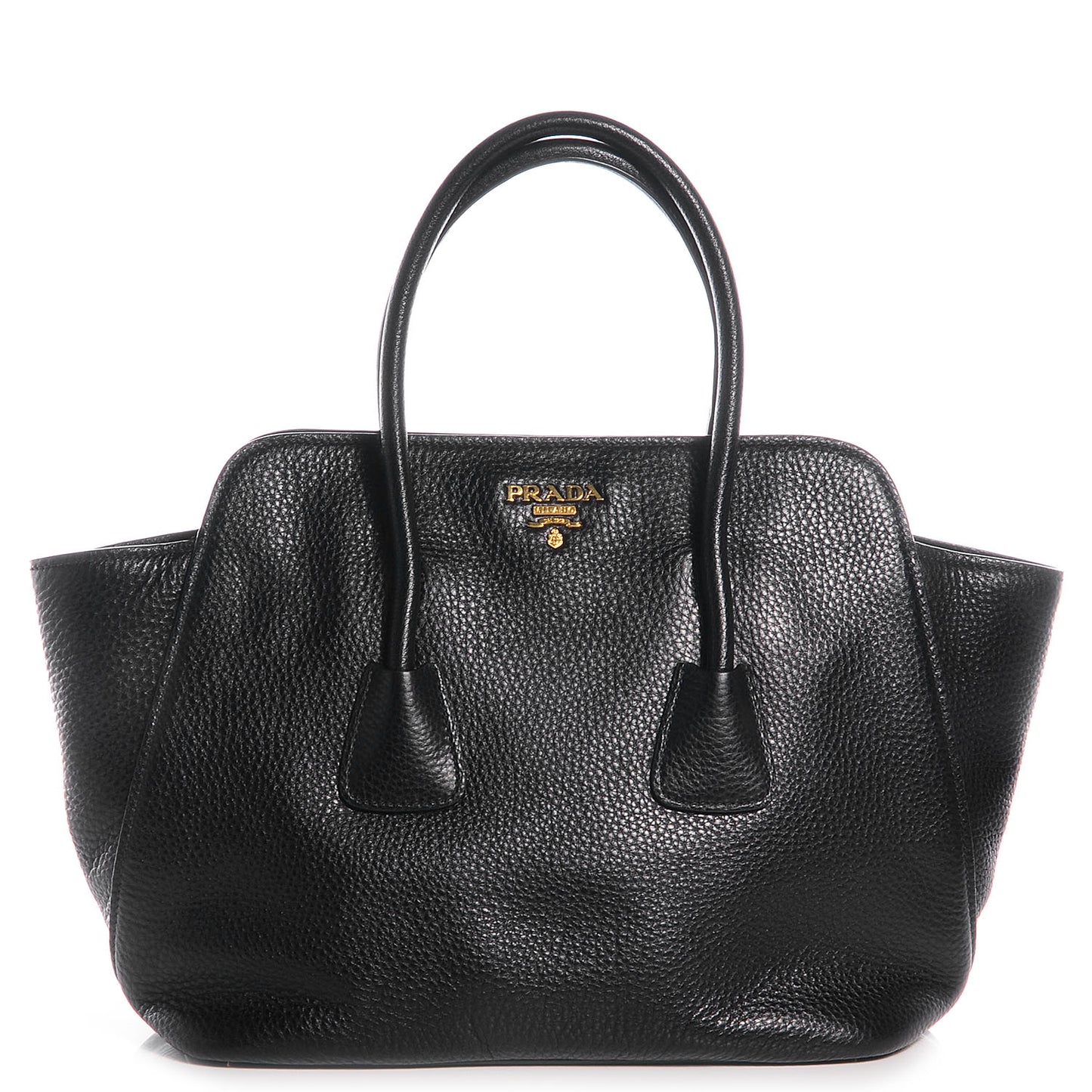 Vitello Daino Top Handle Tote Nero Black