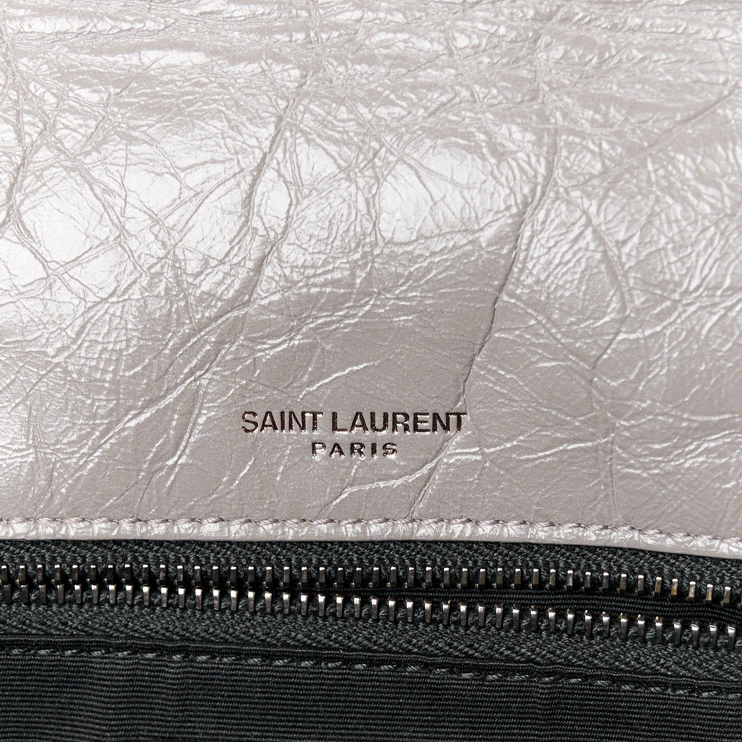 Saint Laurent SAINT LAURENT Crinkled Calfskin Matelasse Monogram Medium Niki Chain Satchel Fog 6 of 11