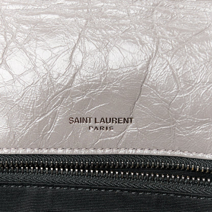 Saint Laurent SAINT LAURENT Crinkled Calfskin Matelasse Monogram Medium Niki Chain Satchel Fog 6 of 11