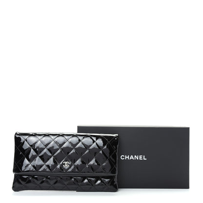 Chanel Patent Calfskin Quilted Beauty CC Clutch Black 8 of 8