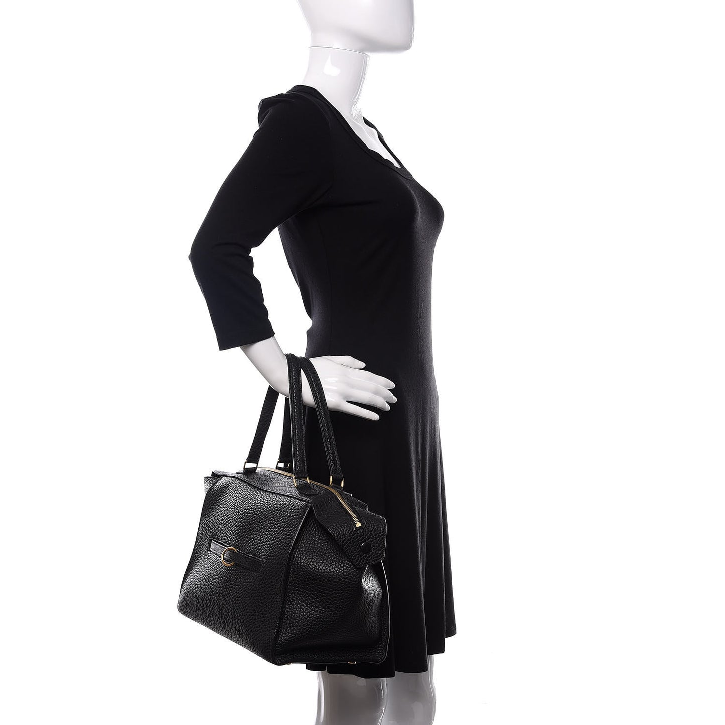 Bullhide Calfskin Small Ring Bag Black