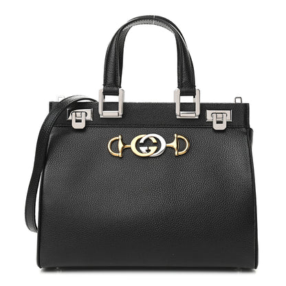 Gucci Grainy Calfskin Small Zumi Top Handle Bag Black 1 of 10
