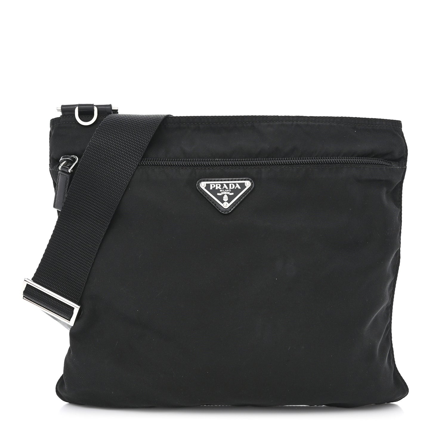 Nylon Vela Flat Messenger Bag Black