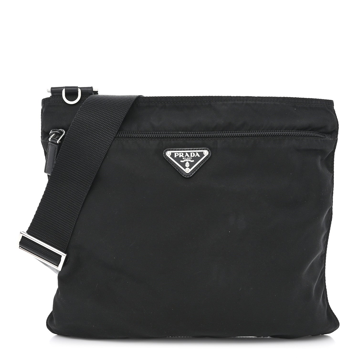 Prada Nylon Vela Flat Messenger Bag Black 1 of 11