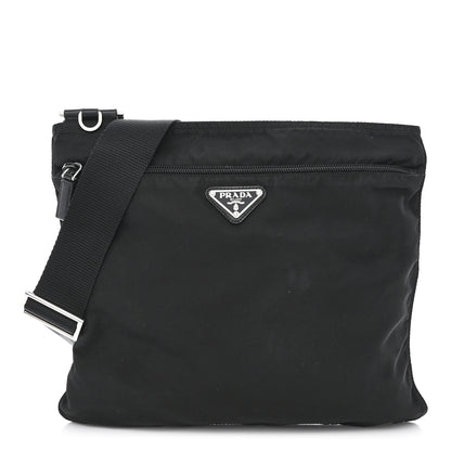Prada Nylon Vela Flat Messenger Bag Black 1 of 11