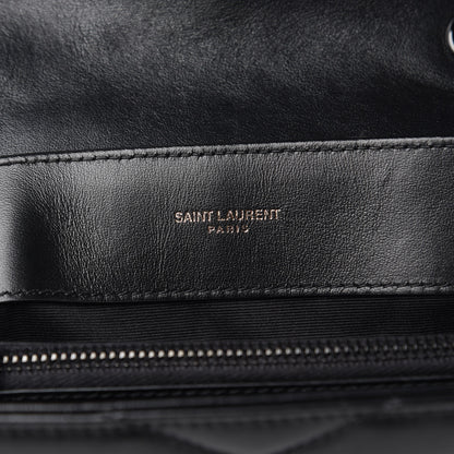 Saint Laurent Calfskin Y Quilted Monogram Small Loulou Chain Satchel Black 6 of 10