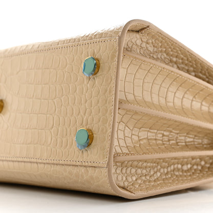 Saint Laurent Calfskin Crocodile Embossed Baby Sac De Jour Nude 10 of 11