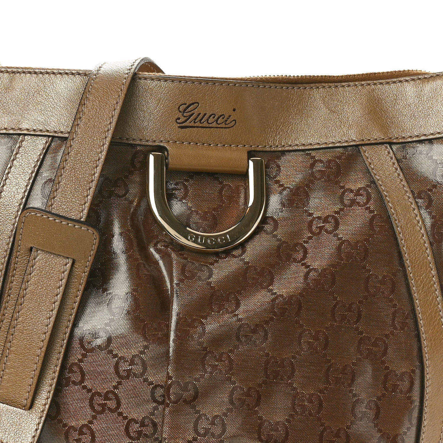 Gucci Crystal Monogram Small D Gold Ring Messenger Gold 8 of 11