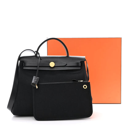 Hermes Military Toile Vache Hunter Herbag Zip PM 31 Black 13 of 13