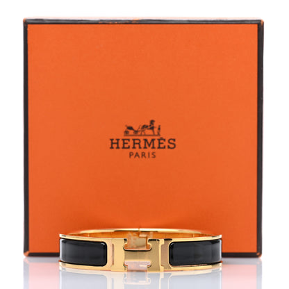 Hermes Enamel Narrow Clic Clac H Bracelet PM Black 4 of 5