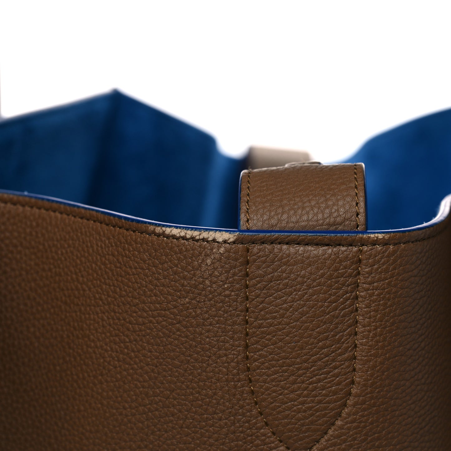 Baby Grained Medium Phantom Luggage Taupe Blue Trim