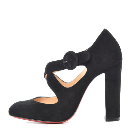 Christian Louboutin Veau Velours Miss Ellen 100 Pumps 36 Black 1 of 9