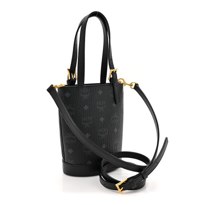 MCM Visetos Mini Aren Bucket Tote Black 3 of 10