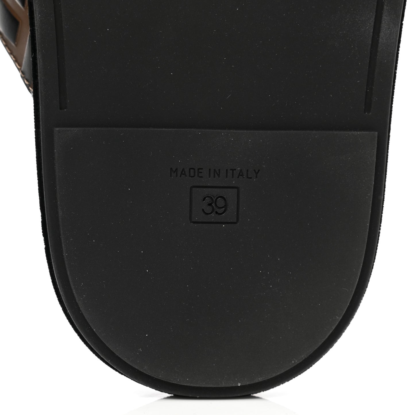 Calfskin FF Embossed Slide Sandals 39 Maya Black