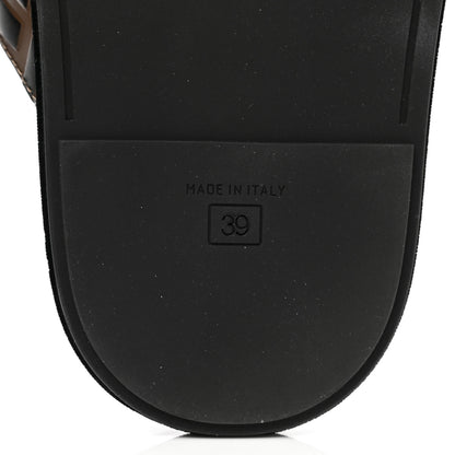 Fendi Calfskin FF Embossed Slide Sandals 39 Maya Black 7 of 8